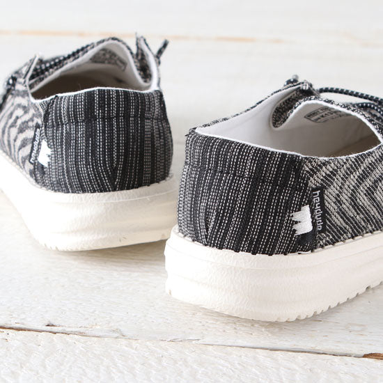 Hey Dude Wendy Woven Zebra Black Stripe Shoes