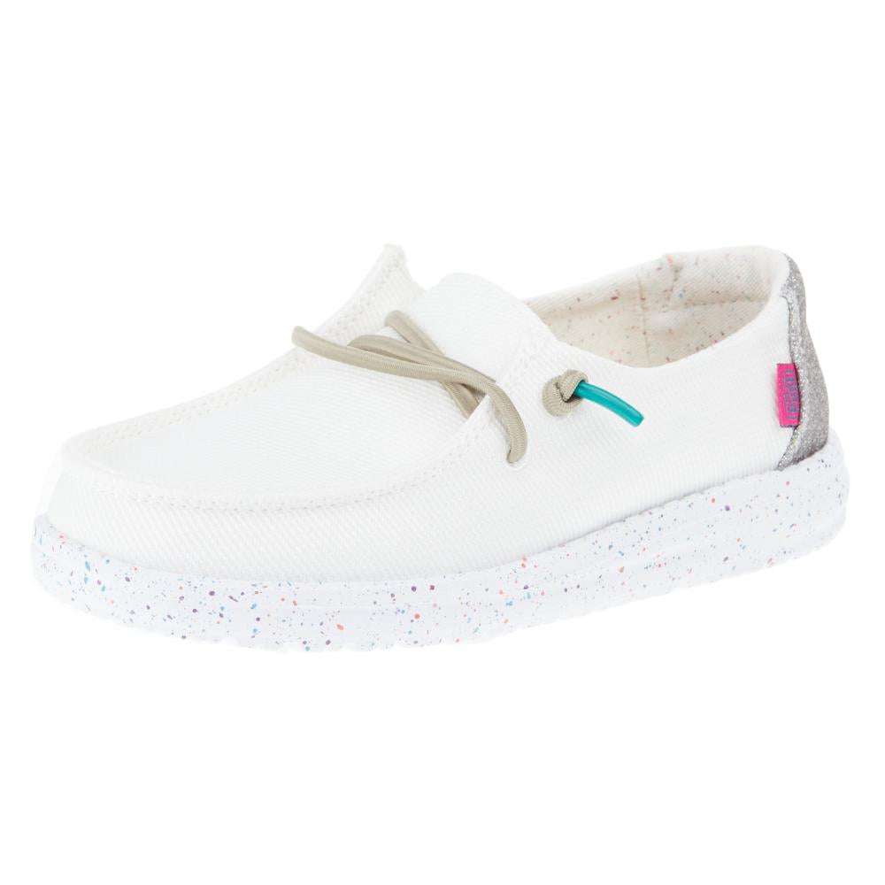 Hey Dude Youth Wendy Disco White Casual Shoe