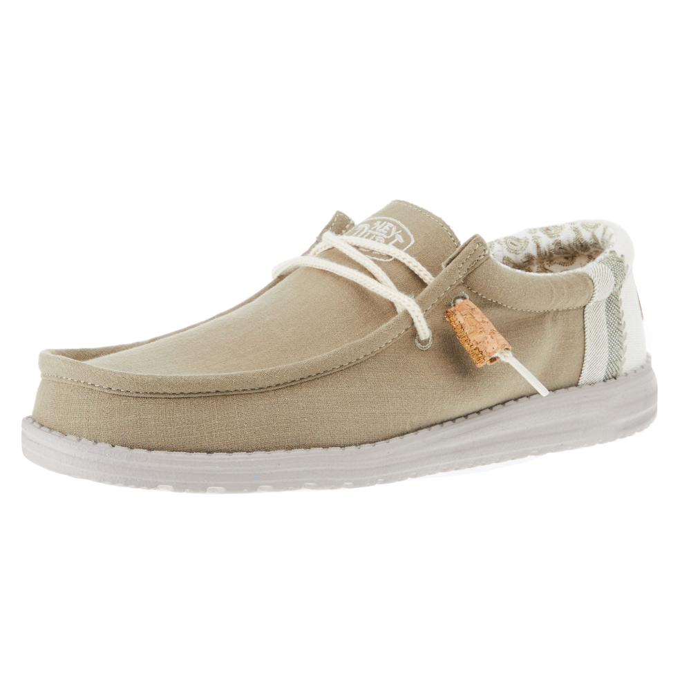 Hey Dude Men's Wally Linen Natural Mows Casual Shoe