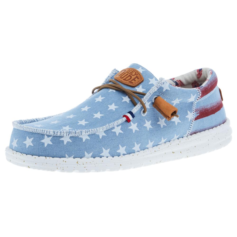 Hey Dude Men's Wally Americana Denim Star Casual Shoe