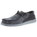 Hey Dude Men's Wally Stitch Flecked Woven Black Casual Shoe