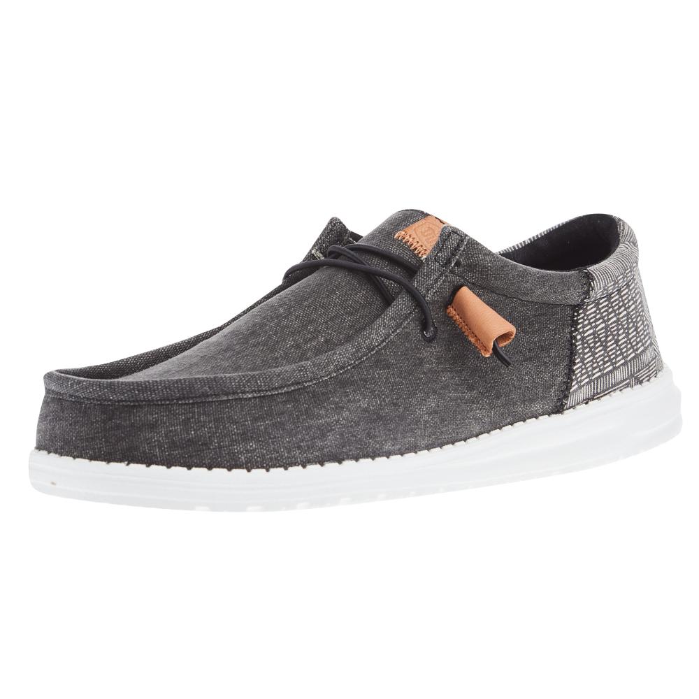 Hey Dude Mens Wally Funk Batik Black Casual Shoe