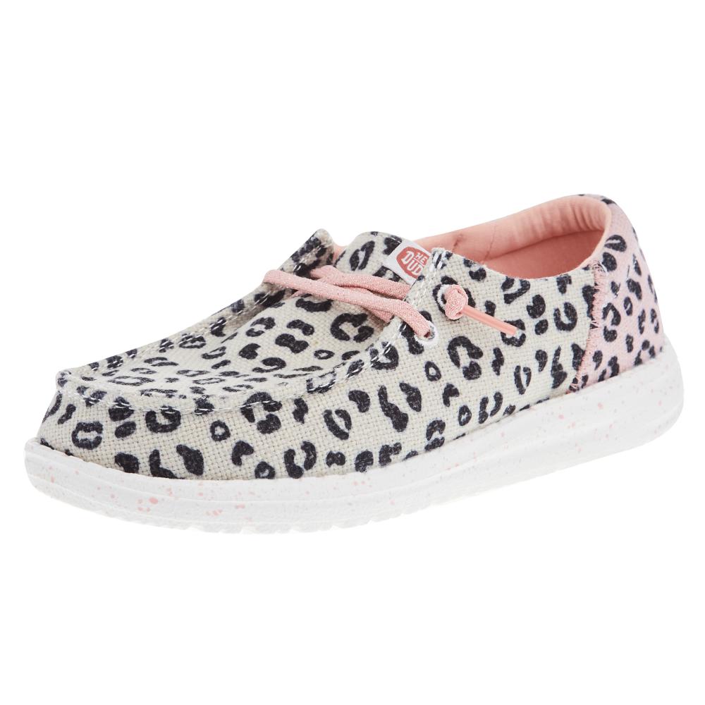 Hey Dude Youth Wendy Funk Leo Cream and Pink Casual Shoe