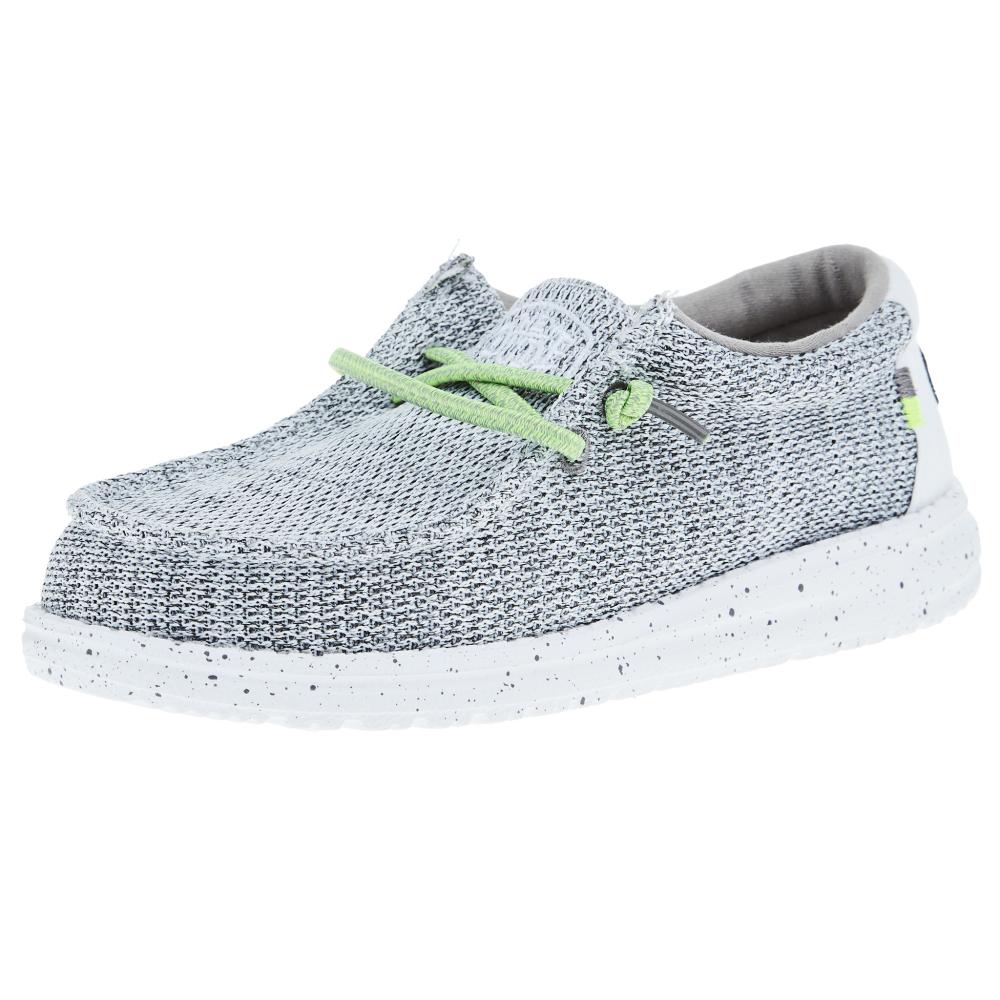 Hey Dude Youth Wally Sox Stone White Casual Shoe