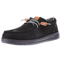 Hey Dude Mens Wally Black Grip Craft Leather Casual Shoe