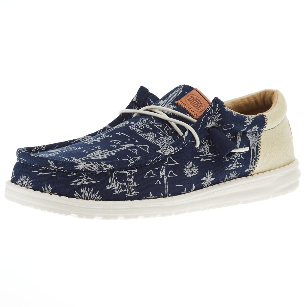 Hey Dude Mens Wally Funk Desert Navy Casual Shoe