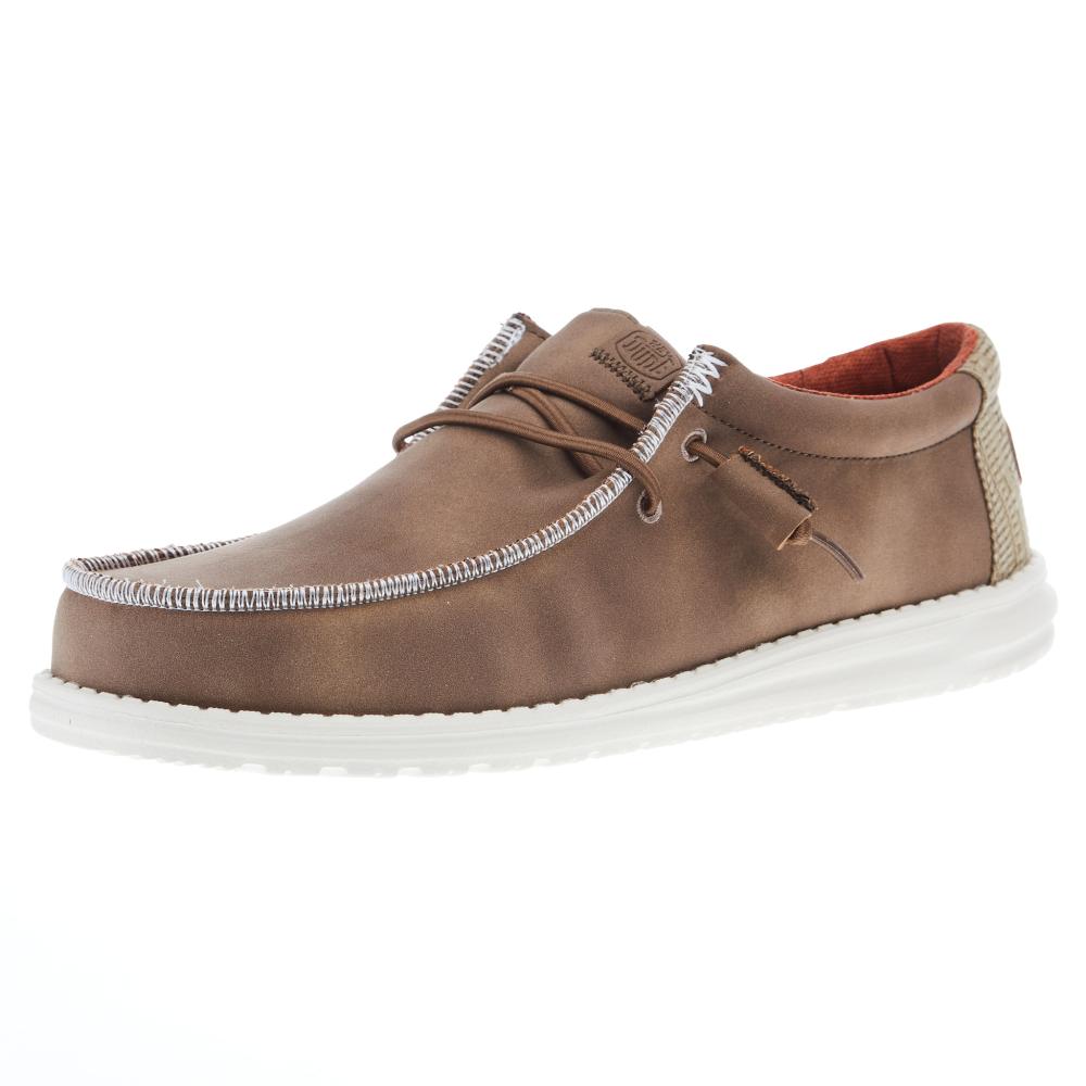Hey Dude Mens Tan Wally Fabricated Leather Casual