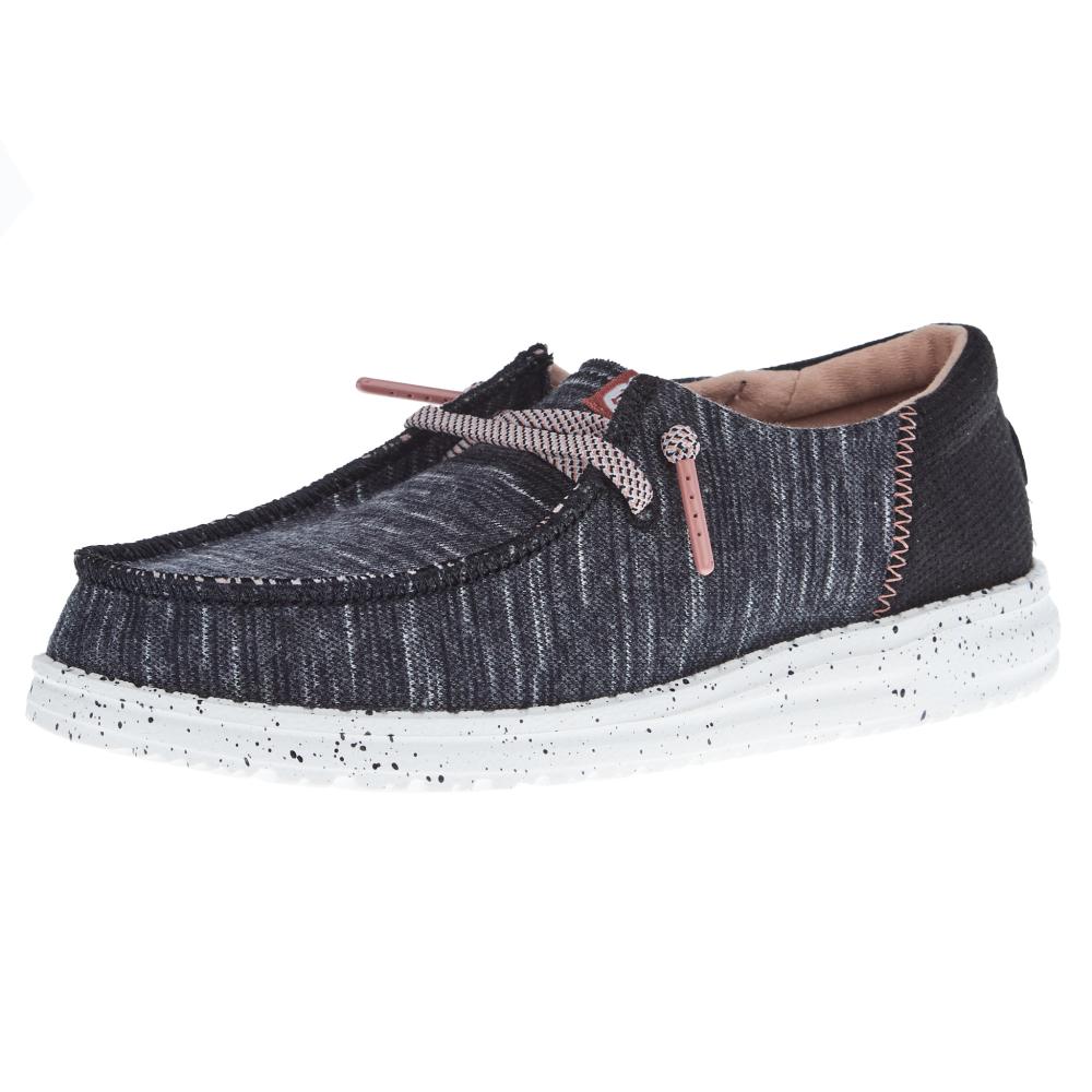 Hey Dude Youth Wendy Jersey Black Casual Shoe