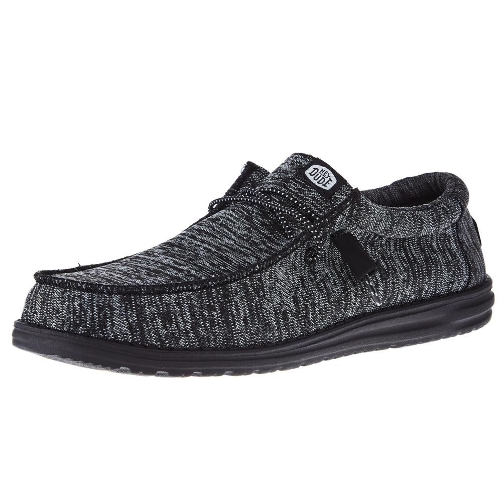 Hey Dude Mens Black/Black Wally Sport Knit Casual