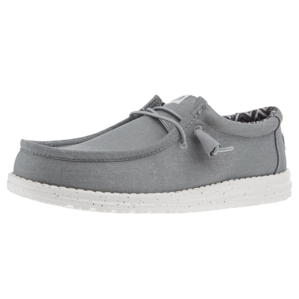 Hey Dude Mens Grey Wally Canvas Casual Shoe