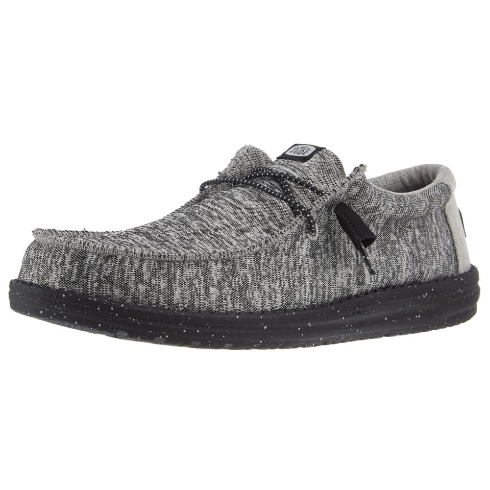 Hey Dude Mens Dark Grey Wally Sport Knit Casual Shoe