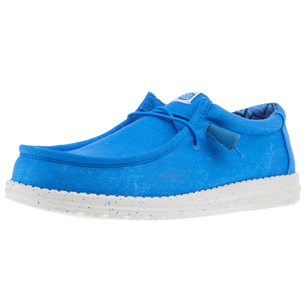 Hey Dude Mens Wally Canvas Blue Casual Shoe