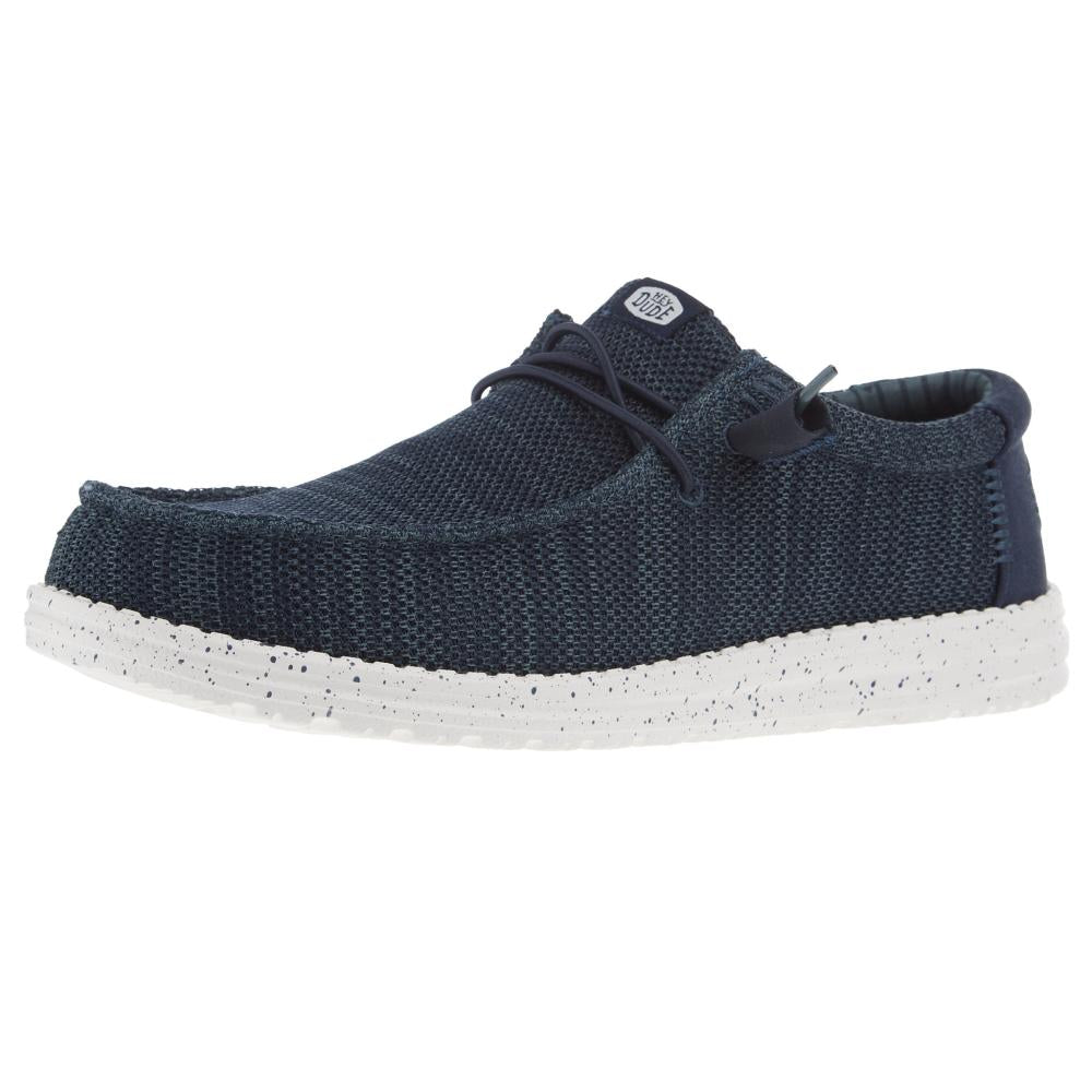 Hey Dude Mens Navy Wally Stretch Mesh Casual Shoe