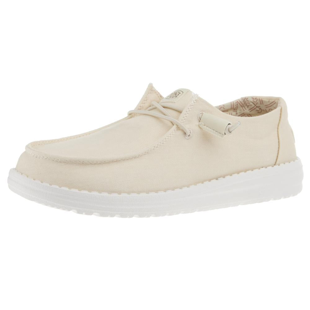 Hey Dude Womens Wendy Canvas Off White Casual Shoe