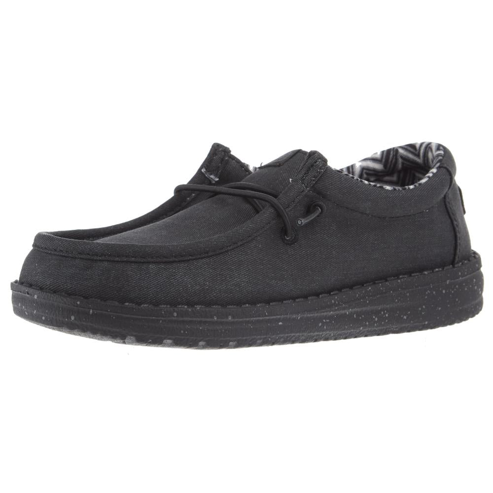 Hey Dude Wally Youth Canvas Black On Black