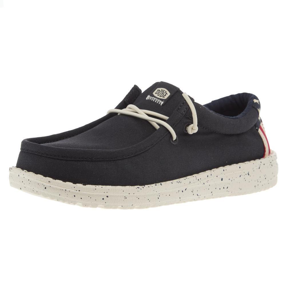 Hey Dude Youth Wally Navy and White Americana