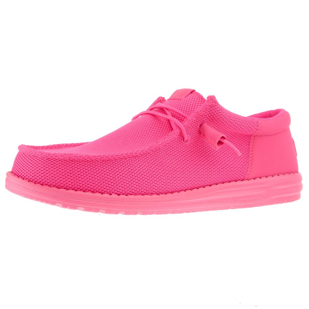 Hey Dude Men`s Wally Neon Pink Casual Shoe