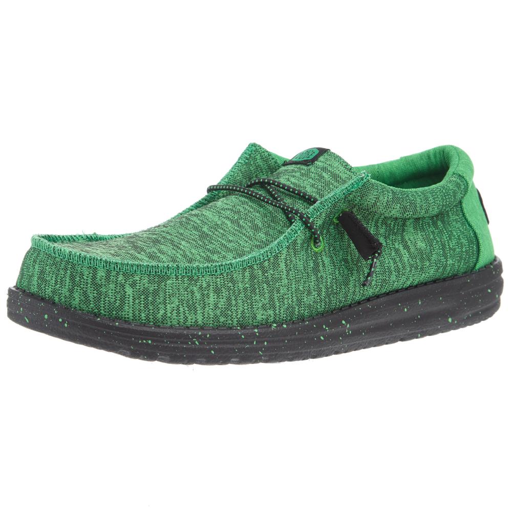 Hey Dude Men`s Green Wally Sport Knit Casual Shoe