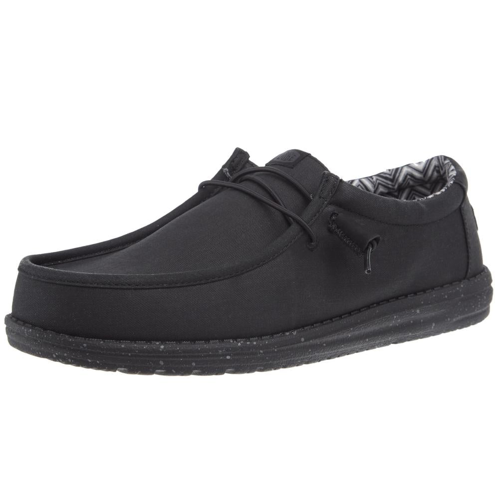 Hey Dude Men's Wally Black on Black Wide Width Casual Shoe