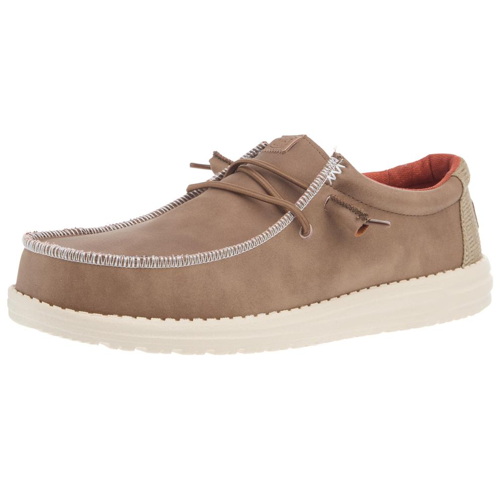 Hey Dude Men's Wally Fabricated Leather Wide Casual Shoe