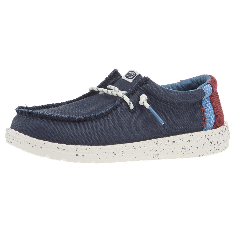 Hey Dude Youth Wally Break Day Navy Casual Shoe
