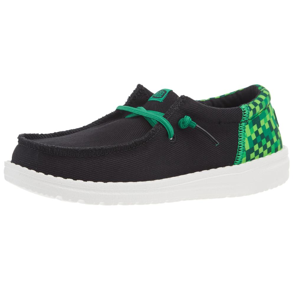 Hey Dude Youth Funk Gaming Black and Green Casual Shoe