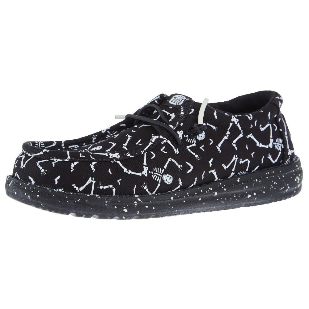Hey Dude Wally Youth Skeletons Black
