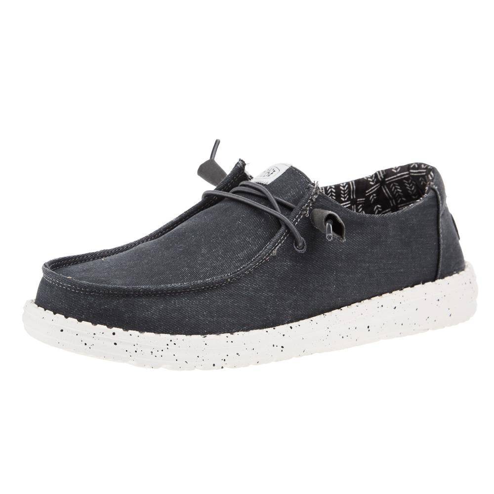 Hey Dude Womens Wendy Black Stretch Canvas Casual Shoe