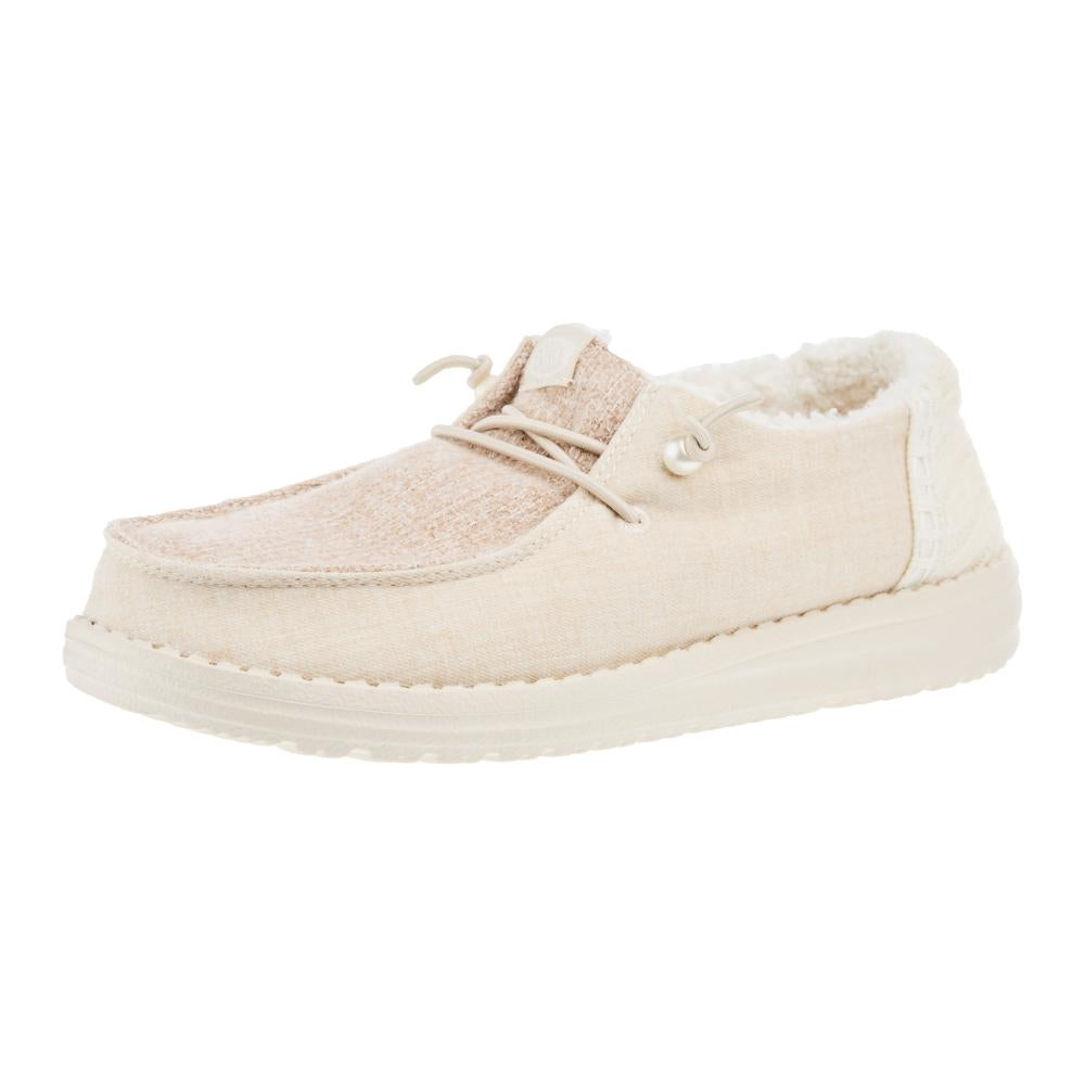Hey Dude Womens Wendy Brushed Cozy Ivory Casual Shoe