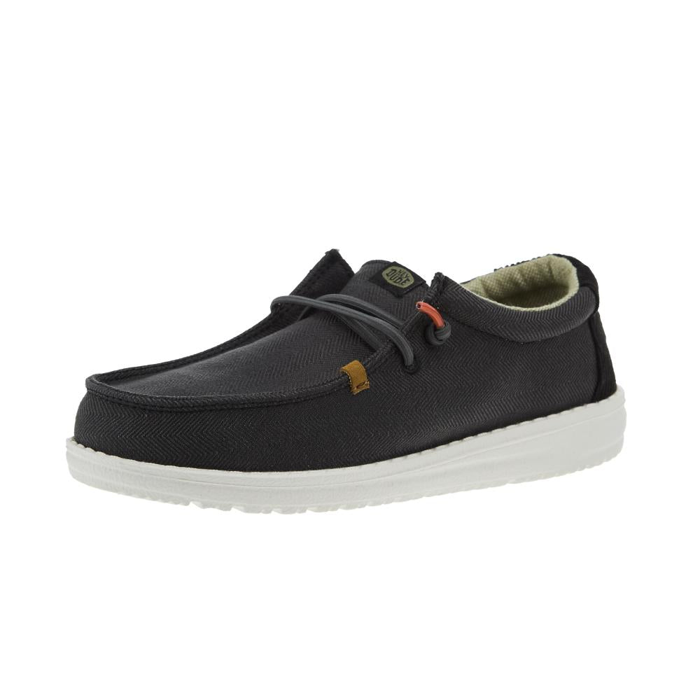 Hey Dude Boys Wally Black Herringbone Shoe