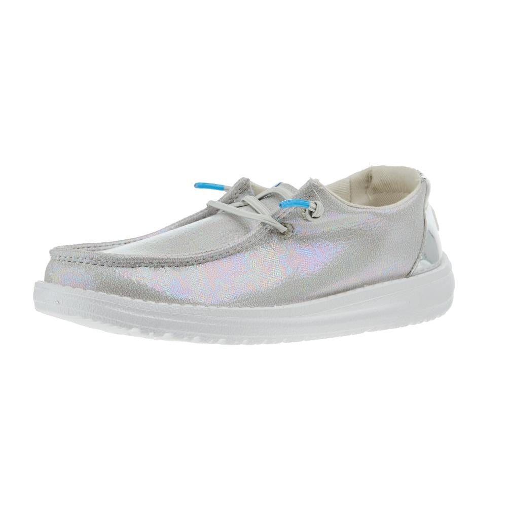 Hey Dude Girls Wendy Iridescent Sparkle Silver Shoe
