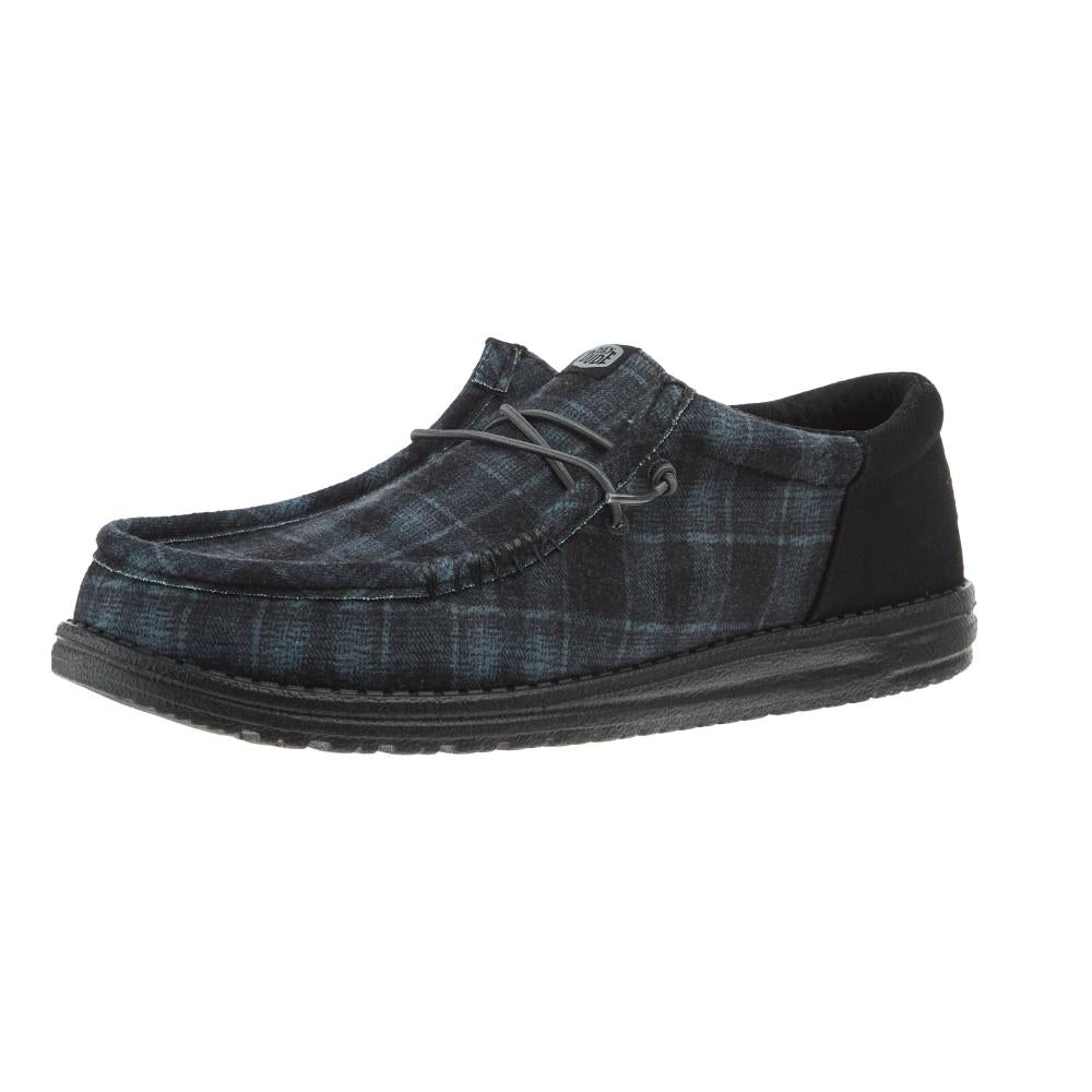 Hey Dude Men Wally Funk Black Plaid Casual Shoe