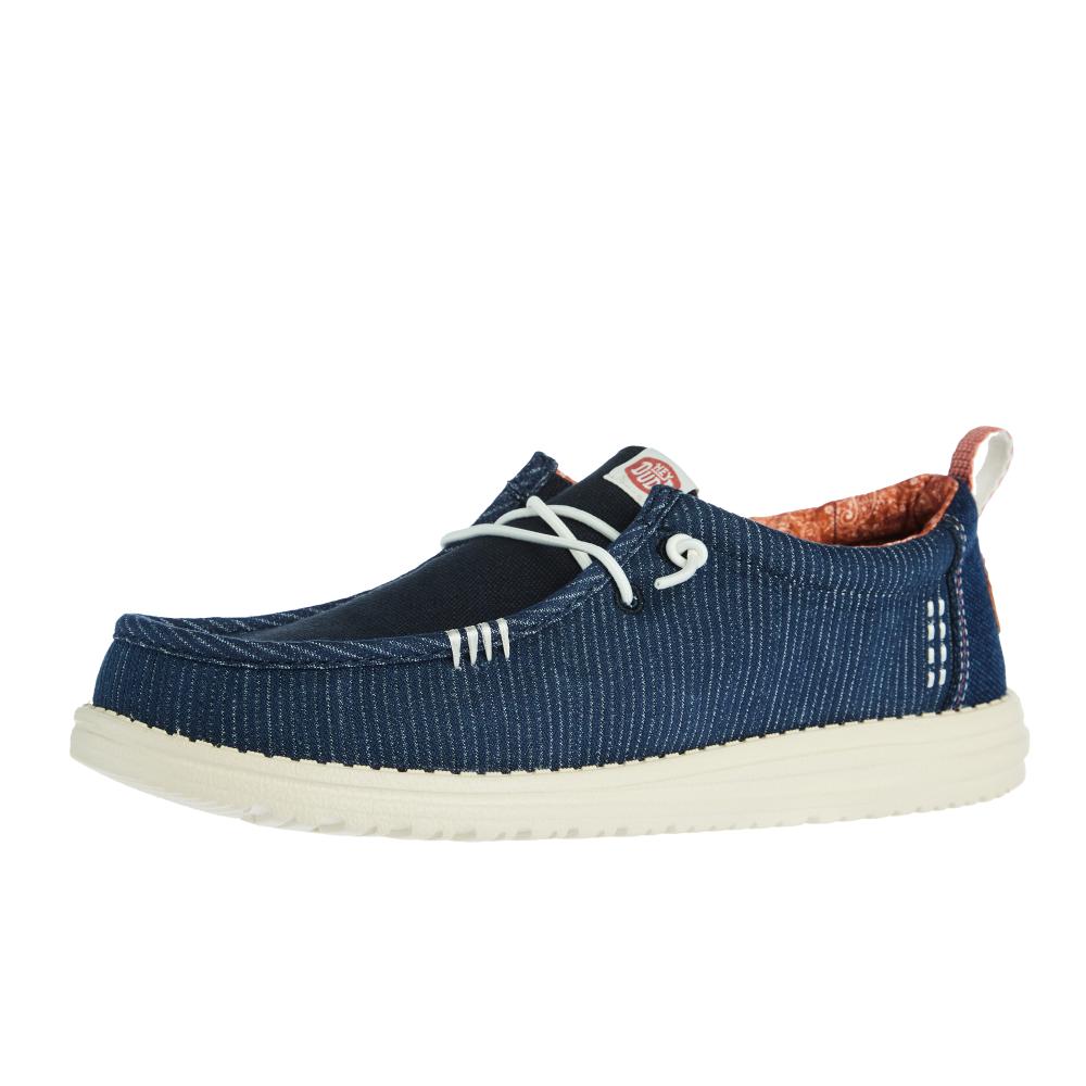 Hey Dude Men`s Wally Hickory Denim Navy Casual Shoe