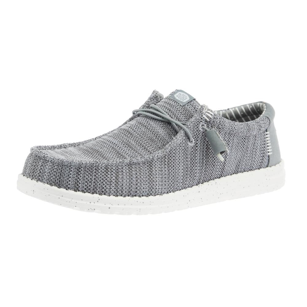 Hey Dude Men`s Grey Wally Stretch Mesh Casual