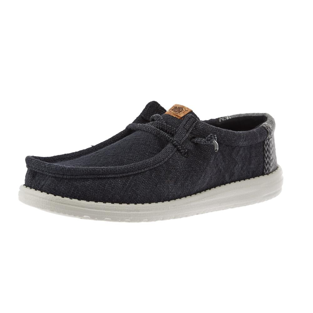 Hey Dude Men`s Wally Jute Black/Granite Grey Shoe