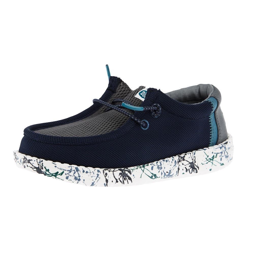 Hey Dude Youth Wally Navy and Charcoal Summer Mesh