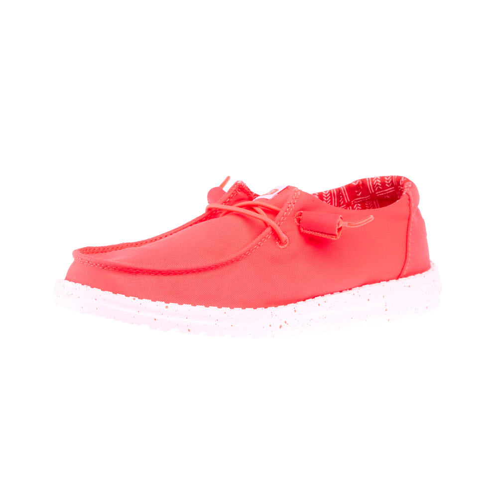 Hey Dude Women`s Wendy Stretch Canvas Fiery Coral Casual