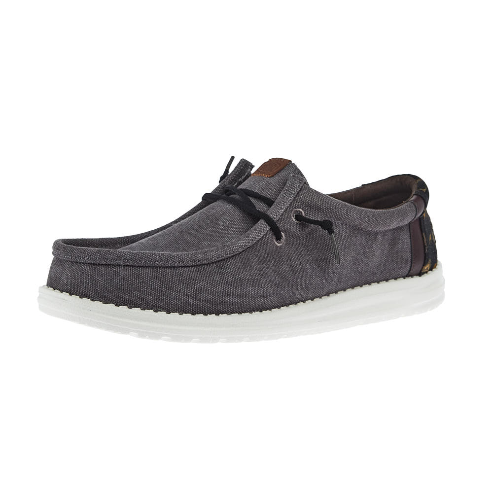Hey Dude Men`s Granite Grey Wally Bass Casual
