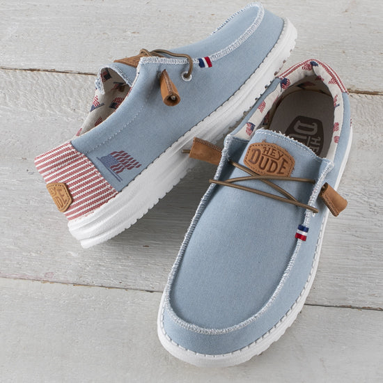 Hey Dude Wally Americana Denim Stripe