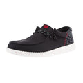 Hey Dude Mens Black and Red Wally Funk Jersey Casual Shoe
