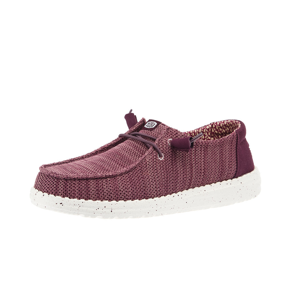 Hey Dude Women`s Burgundy Wendy Stretch Sox Casual
