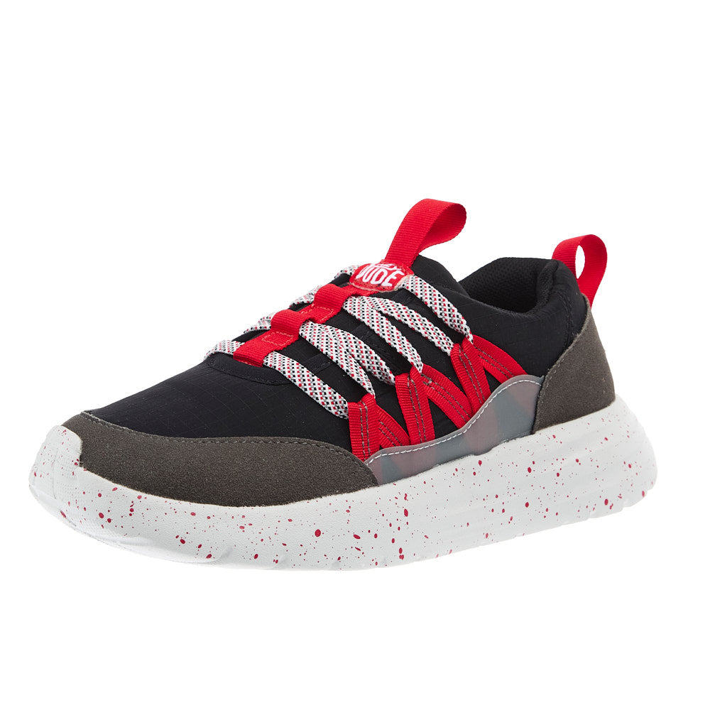 Hey Dude Youth Sirocoo Trek Sport Black and Red Sneaker