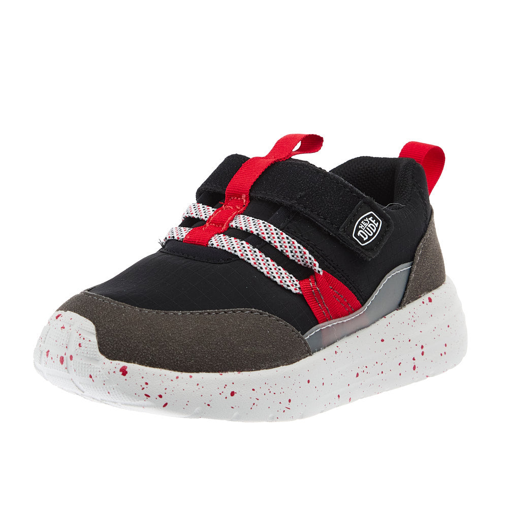 Hey Dude Toddler Sirocco Trek Sport Black and Red Sneaker