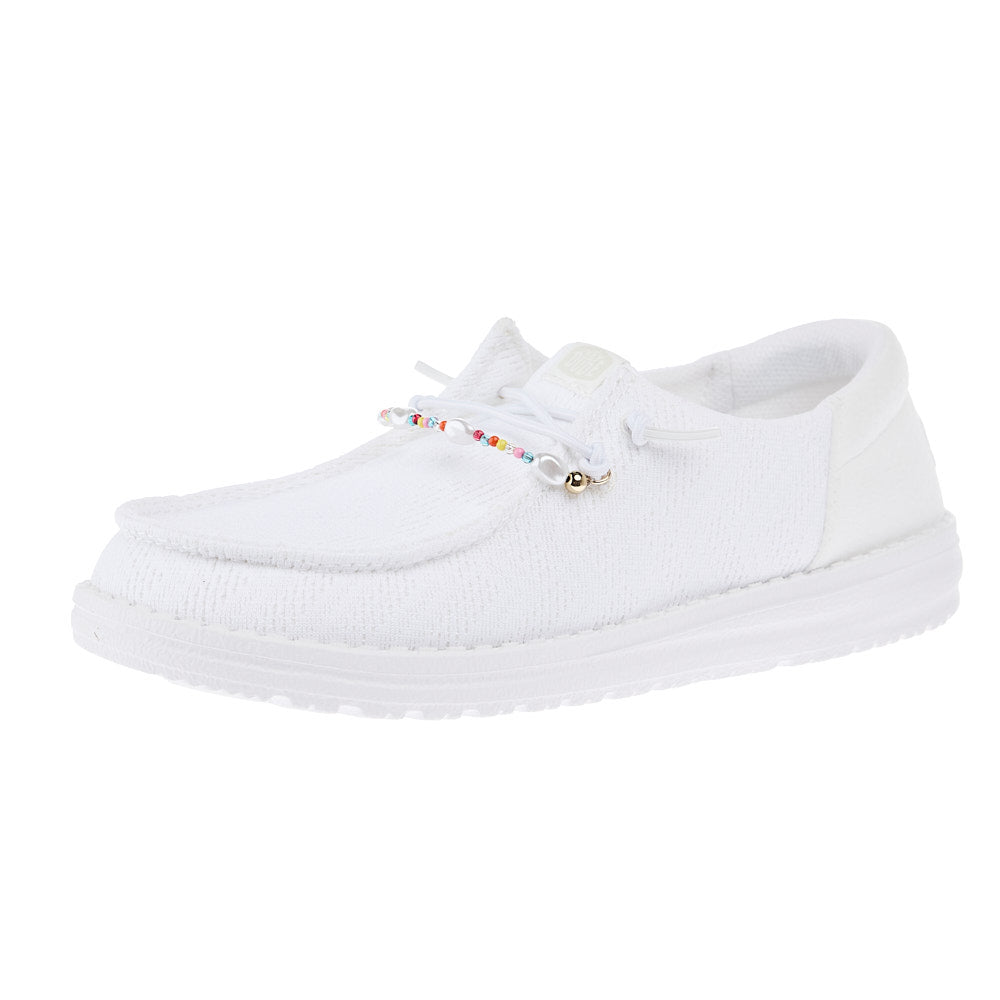Hey Dude Women`s Wendy Funk Mesh Shoelry White Casual