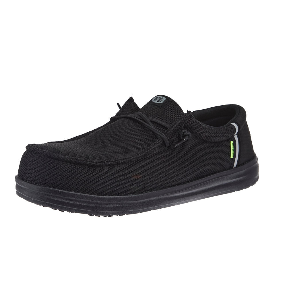 Hey Dude Men`s Wally Work Black Slip On Composite Toe Work Shoe