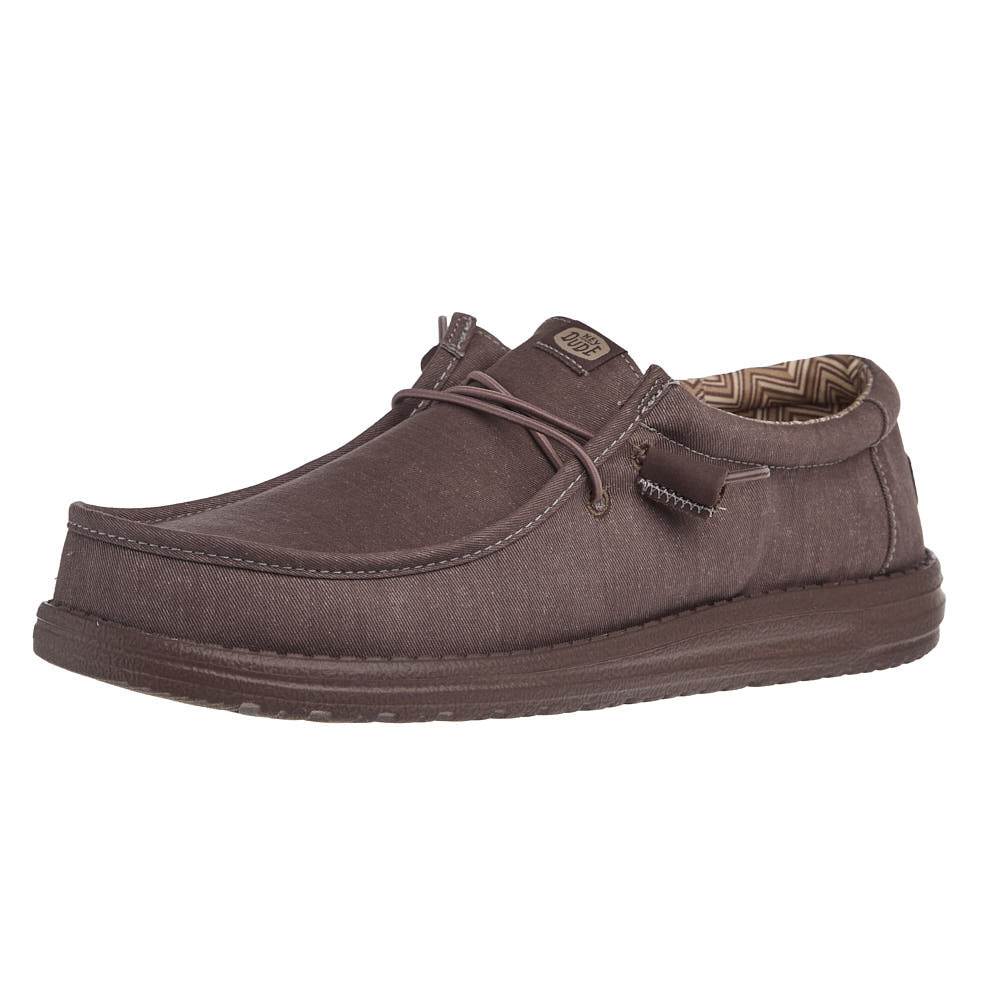 Hey Dude Men's Wally Taupe Stretch Canvas Casual