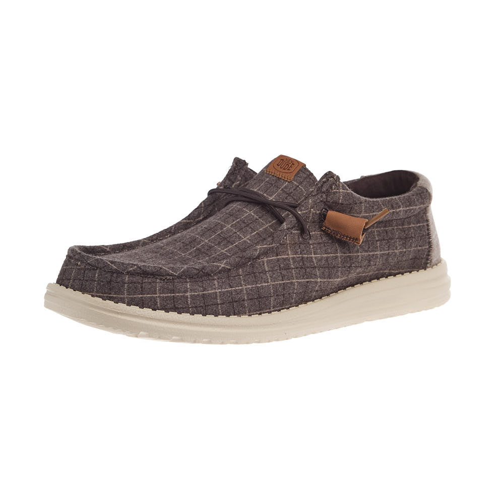 Hey Dude Men's Wally Brown Plaid Corduroy Casual
