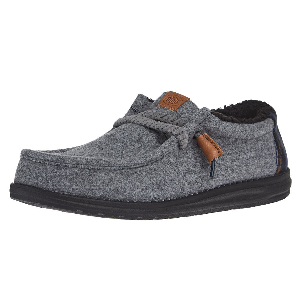 Hey Dude Men's Wally Smoke Grey Cozy Plaid Casual