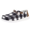 Hey Dude Women's Wendy Buffalo Plaid White and Black Casual