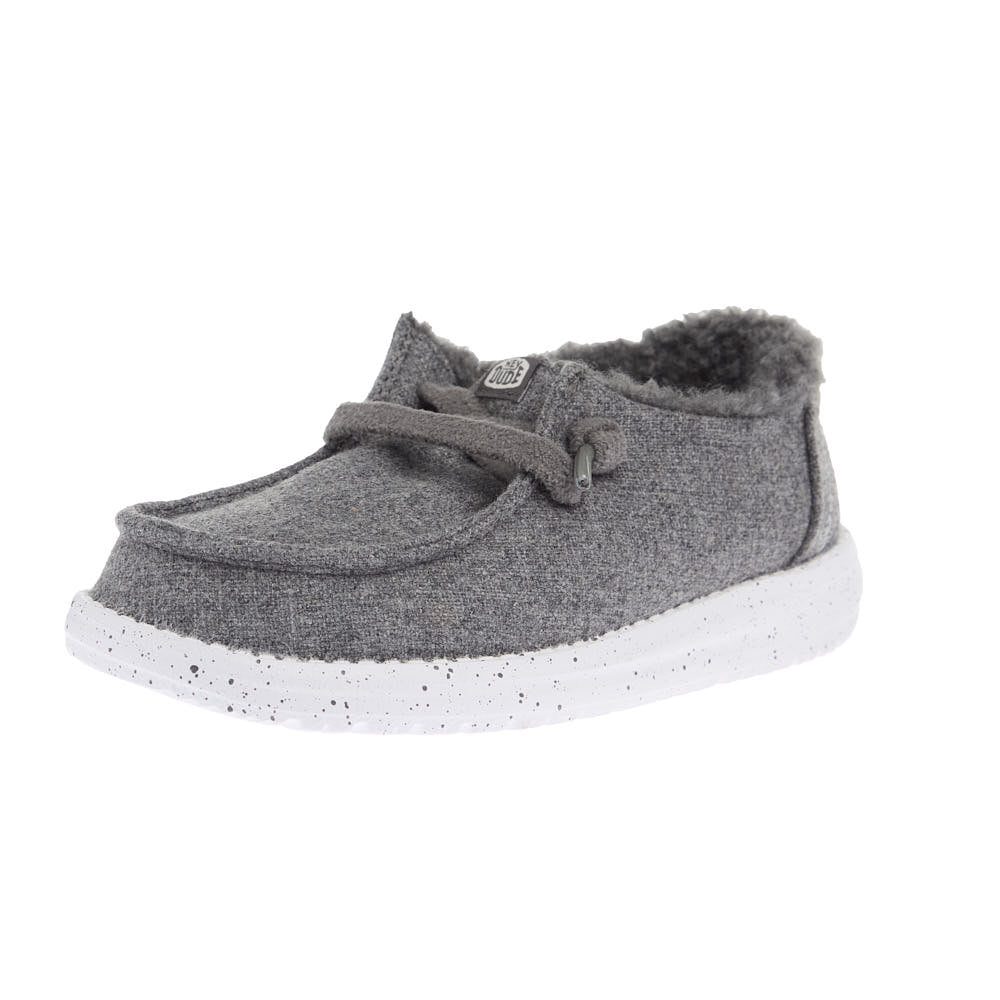 Hey Dude Youth Wendy Charcoal Wool Cozy Casual Shoe